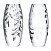 Crystal trophy vases with etched leafy pattern, ideal for corporate achievement or employee recognition awards.