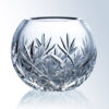 Catalina Bowl crystal trophy with geometric and leaf engravings, clear crystal award for corporate recognition.
