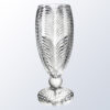 Crystal champagne flute trophy with leaf-cut design and textured round base, ideal for corporate or milestone recognition awards.