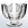 Crystal trophy bowl with intricate cut patterns and pedestal base, ideal for corporate awards or achievement recognition.
