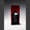 Red and black crystal trophy, ideal for corporate recognition or employee achievement awards.