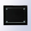 Black piano finish crystal glass plaque with clear plate, ideal for corporate recognition or milestone awards.