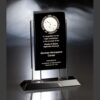 Black and silver crystal award plaque honoring innovation by the German Aerospace Center, suitable for corporate recognition.